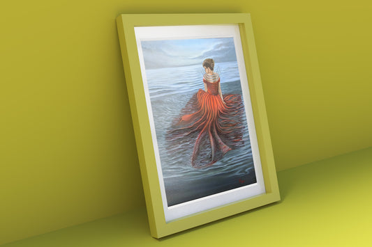 The frame shown is not included with the work