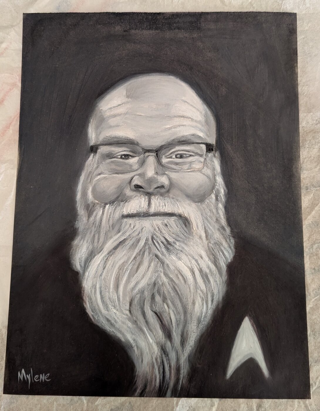 Bearded man study