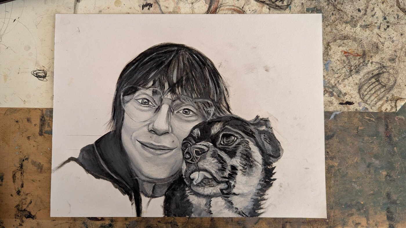 Portrait and dog study